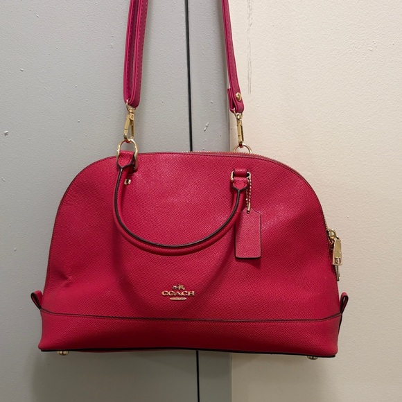 Coach Handbags - Coach Fuchsia Leather Satchel